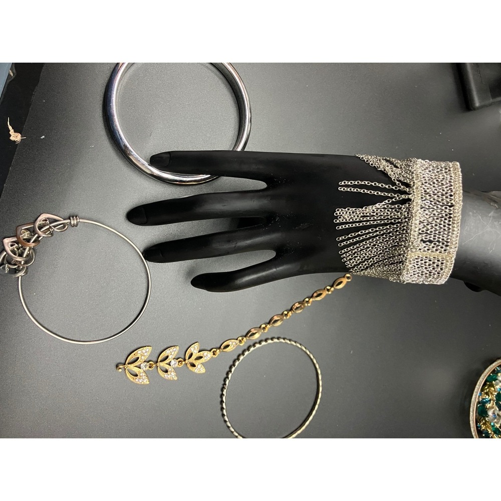 Mixed Fashion Jewelry Lot Silver Gold Tone Mesh Fringe Cuff Heart Leaf Bracelets